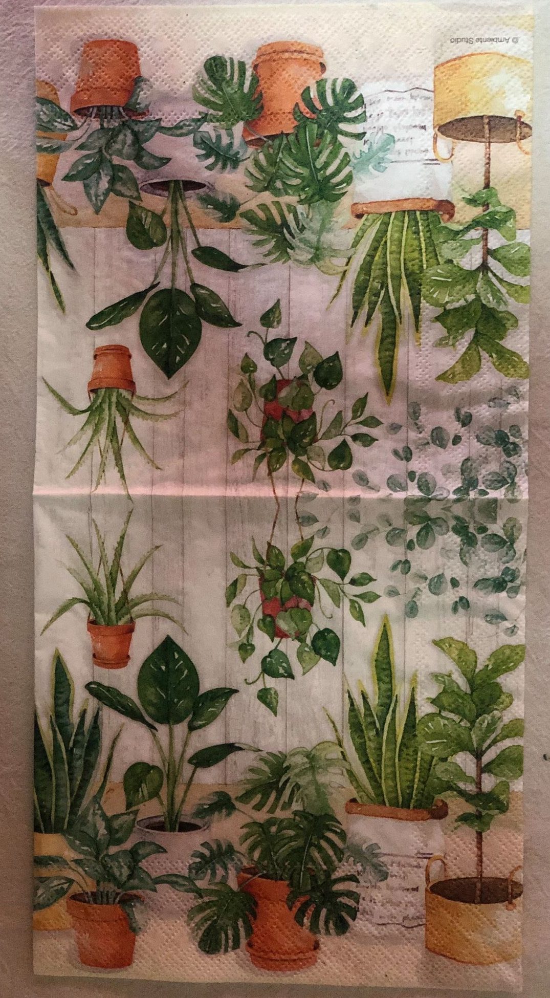 3 Servilletas Decoupage, Servilletas de Plantas en Macetas